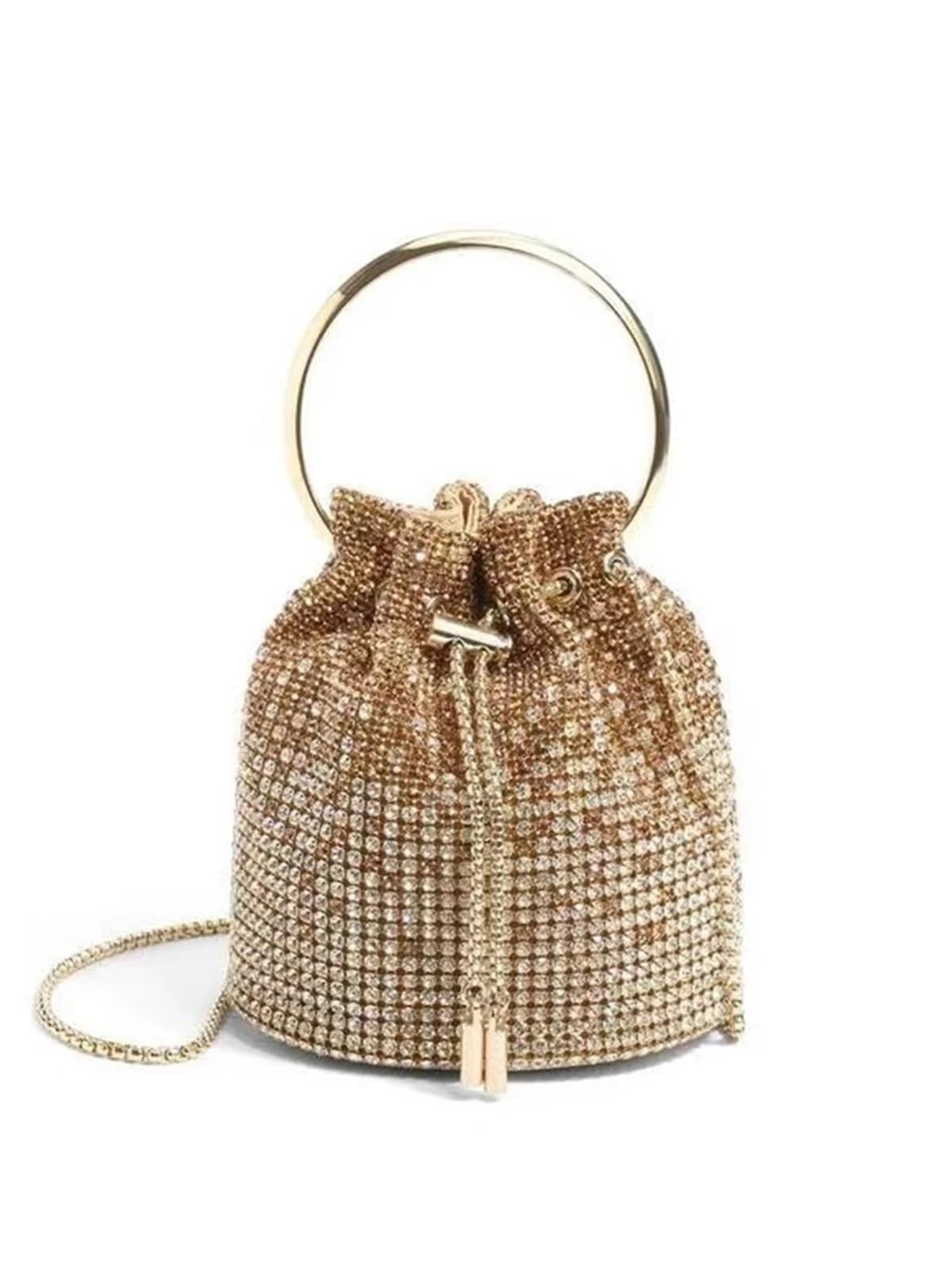 Bolso Fiesta Pedreria Bolso Tipo Cubo for Mujer, Bolso de Hombro, Bolsos Redondos con Cadena for Mujer, Bolso de Mano de Cristal Brillante, Bolso con Diamantes de imitación(Green)