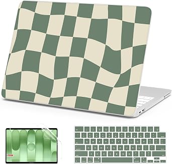 AKIT for MacBook Neo Case 13 inch 2026 A3404 A18 Pro, Green CheckBoard
