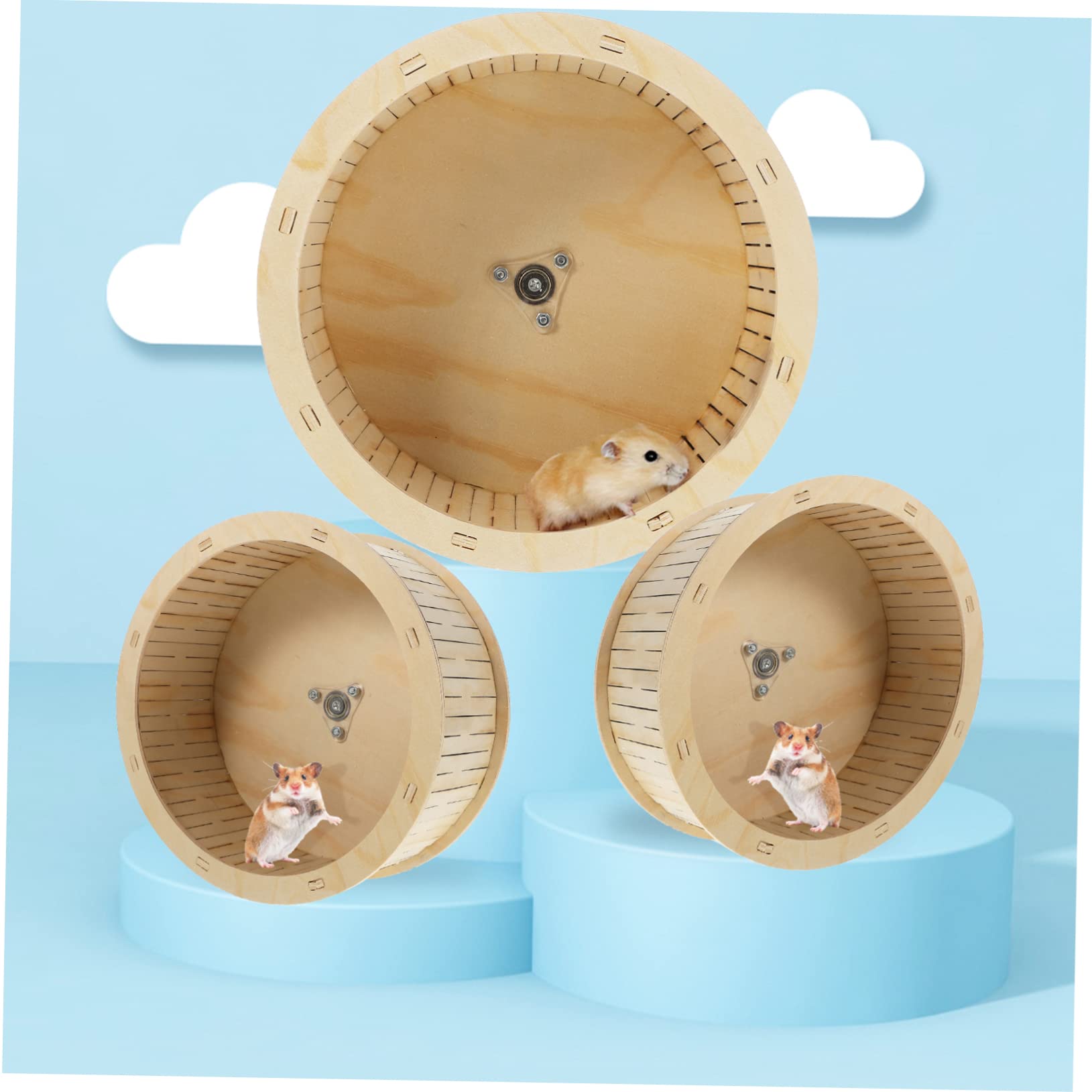 1pièce Roue Bois pour Hamster Accessoire Exercice Silencieux pour Chinchilla Et Cochon Jouet Bois Durable pour Cages