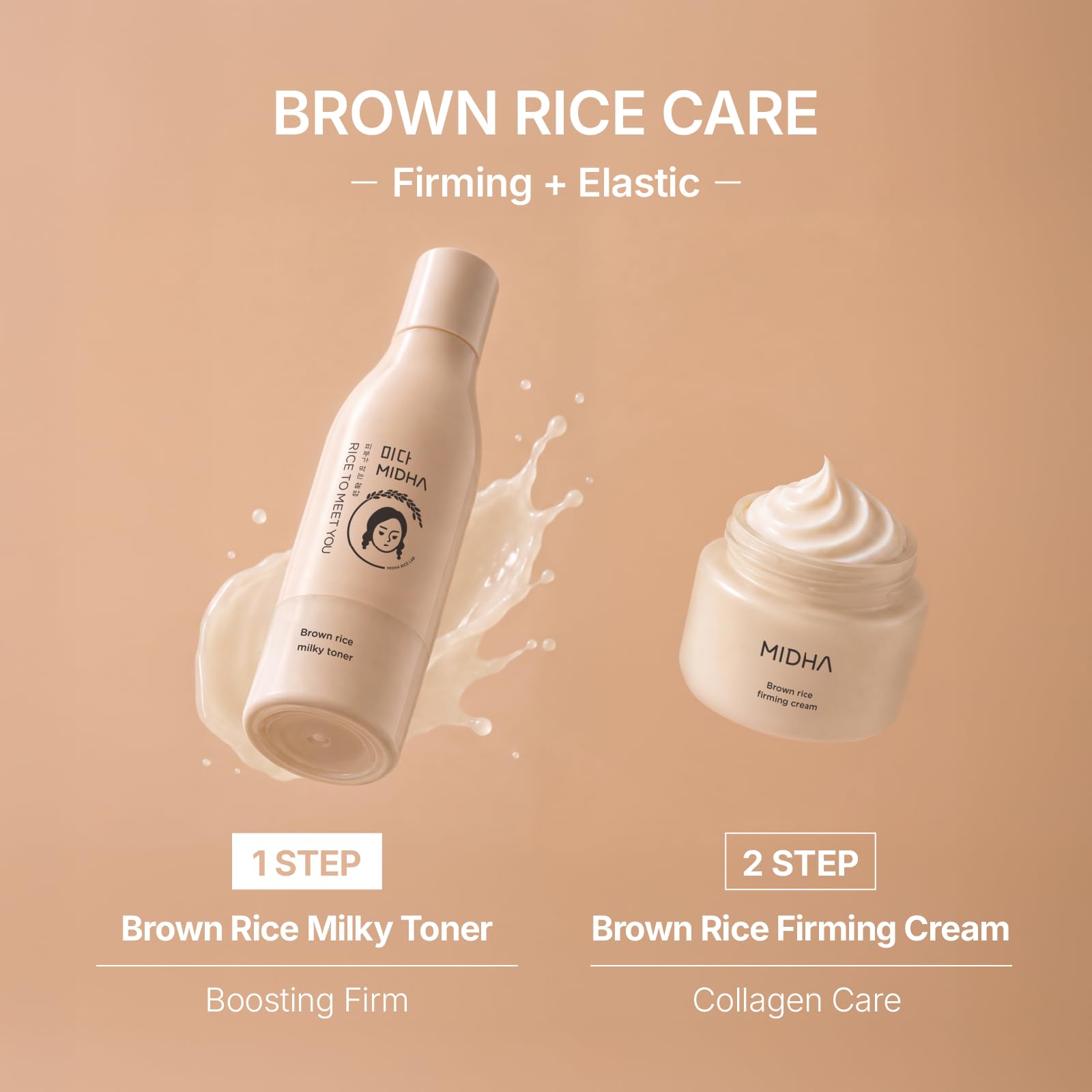MIDHA Brown Rice Milky Toner, 85% Rice Bran Water, PDRN & 5 Ceramides, Deep Hydration for Glass Skin, Strengthens Skin Barrier & Boosts Glow, Korean Skincare, 6.76 fl.oz