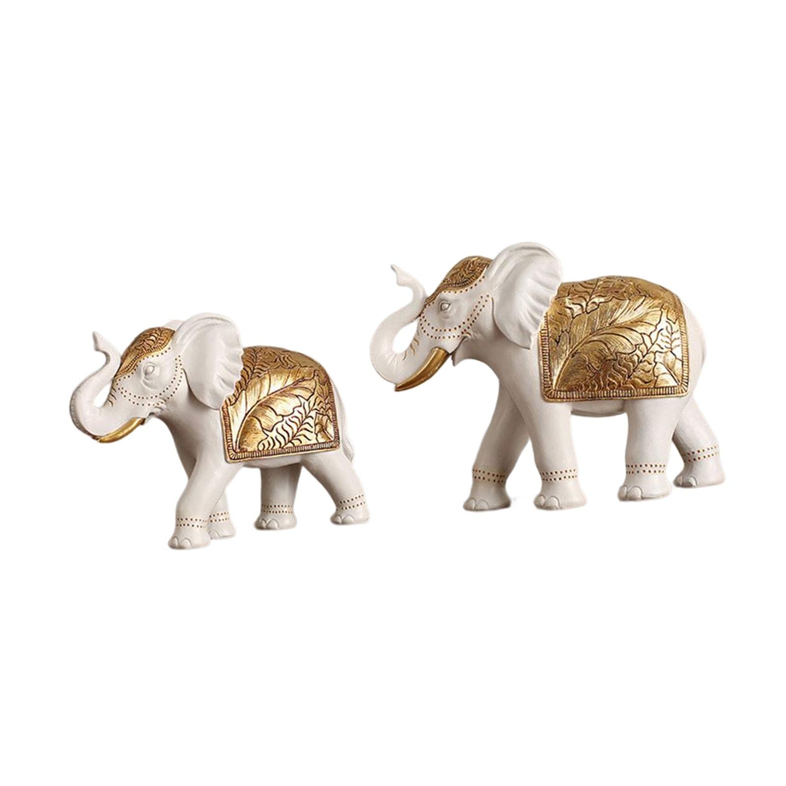Estatua creativa de elefante, escultura de animales, oficina, bar, dormitorio, decoración de mesa, figura de elefante, colección de regalo (pareja)