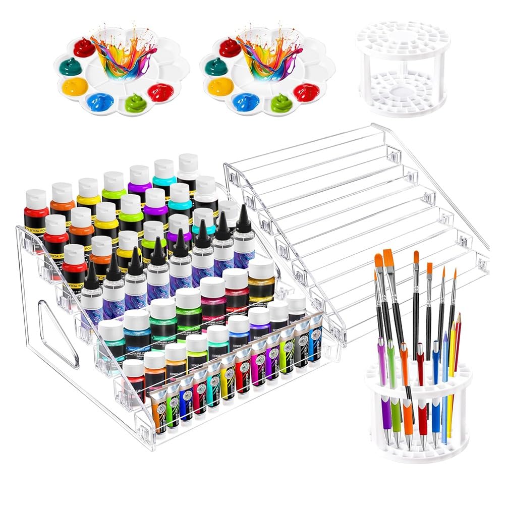 Support peinture figurine et présentoir de rangement pinceaux maquette x2