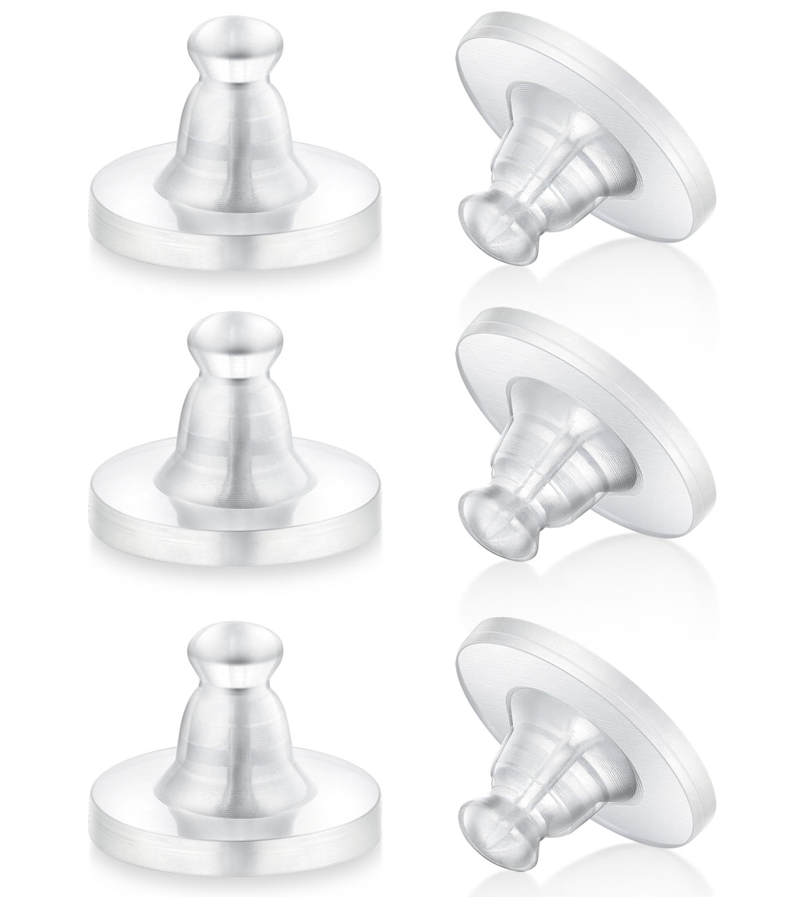 Earring Backs Rubber,100pcs Soft Clear Earring Backs for Studs,Hypoallergenic Silicone Earrings Backs Replacement Safety Back Stoppers