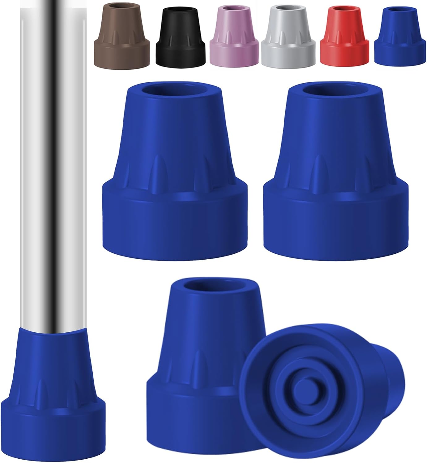4 Pack Replacement Rubber Cane Tips 3/4 Inch Heavy Duty Rubber Crutch Tips Non Slip Walker Tips for Walkers Commodes Shower Chairs Canes Leg (Blue) 4 Pack Replacement Rubber Cane Tips 3/4 Inch Heavy Duty Rubber Crutch Tips Non Slip Walker Tips for Walkers Commodes Shower Chairs Canes Leg (Blue)