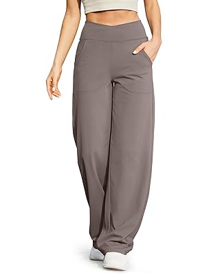 G4Free Wide Leg Pants for Women Loose Yoga Pants with Pockets Petite/Regular/Tall Stretch Casual Lounge Pants