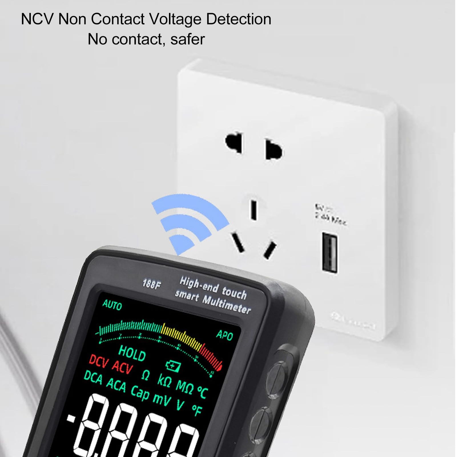 Hyuduo Multimetro Intelligente Multimetro Digitale con Schermo a Colori LCD AC750V DC1000V Tester Elettrico Ad Alta Precisione per la Risoluzione dei Problemi Automobilistici Industriali e Domestici