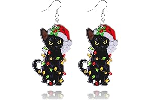 Christmas Cat Earrings for Women: Festive Feline Charm