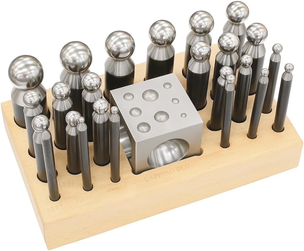 Hawk TJ9880AA Deluxe 24-Pc Dapping Set with Wood Stand