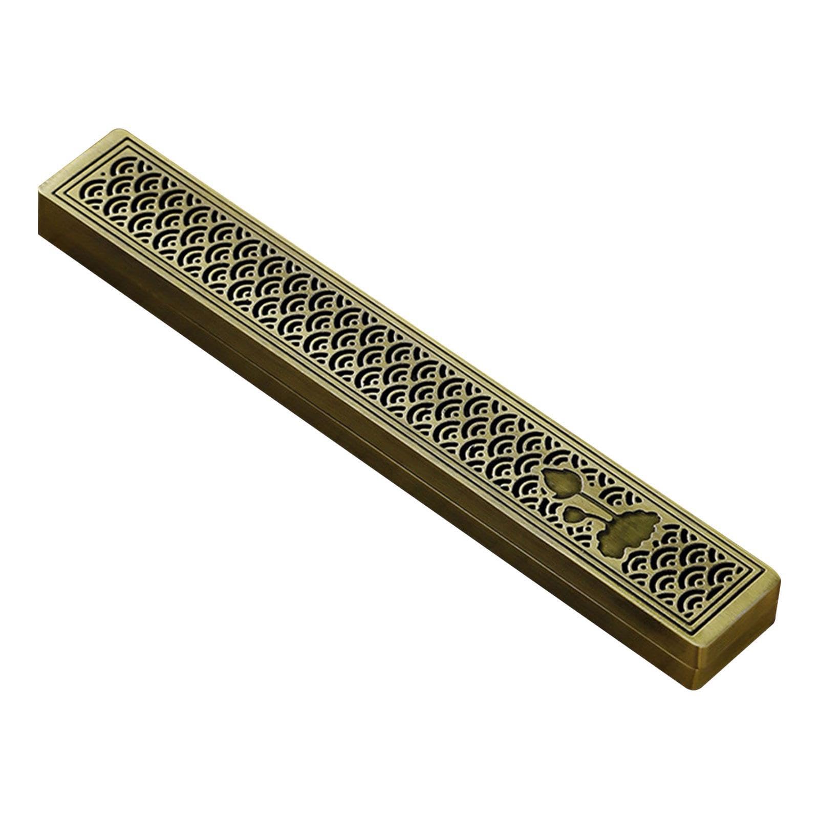 QIXCXAZ Handcrafted Incense Stand Addition For Meditation Rooms Filled With Serenity And Balance Gift For Friends And Family Incense Holder Desktop Decoration, Bronze Color, 23.3x3.3x1.8cm