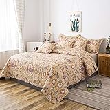 Tache Rustic Royal Boho Yellow Pink Unique Artsy Floral Paisley Summer Lightweight Matelassé...