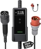dé Chargeur Voiture Electrique 11kW 10m [6A-16A, Triphasé] Cable Recharge Voiture Electrique Type 2 16A, Chargeur EV Prise CEE Compatible avec Model Y, E-208, 500e et Autres EV/PHEV - 1