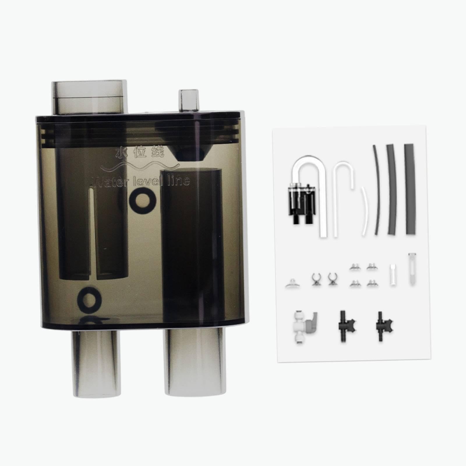 Überlaufkasten für Aquarien – Einfache Installation – Effiziente Und Einstellbare Wasserstandsregulierung – Siphon – Hängender Überlaufkasten – Zubehö, Schwarz