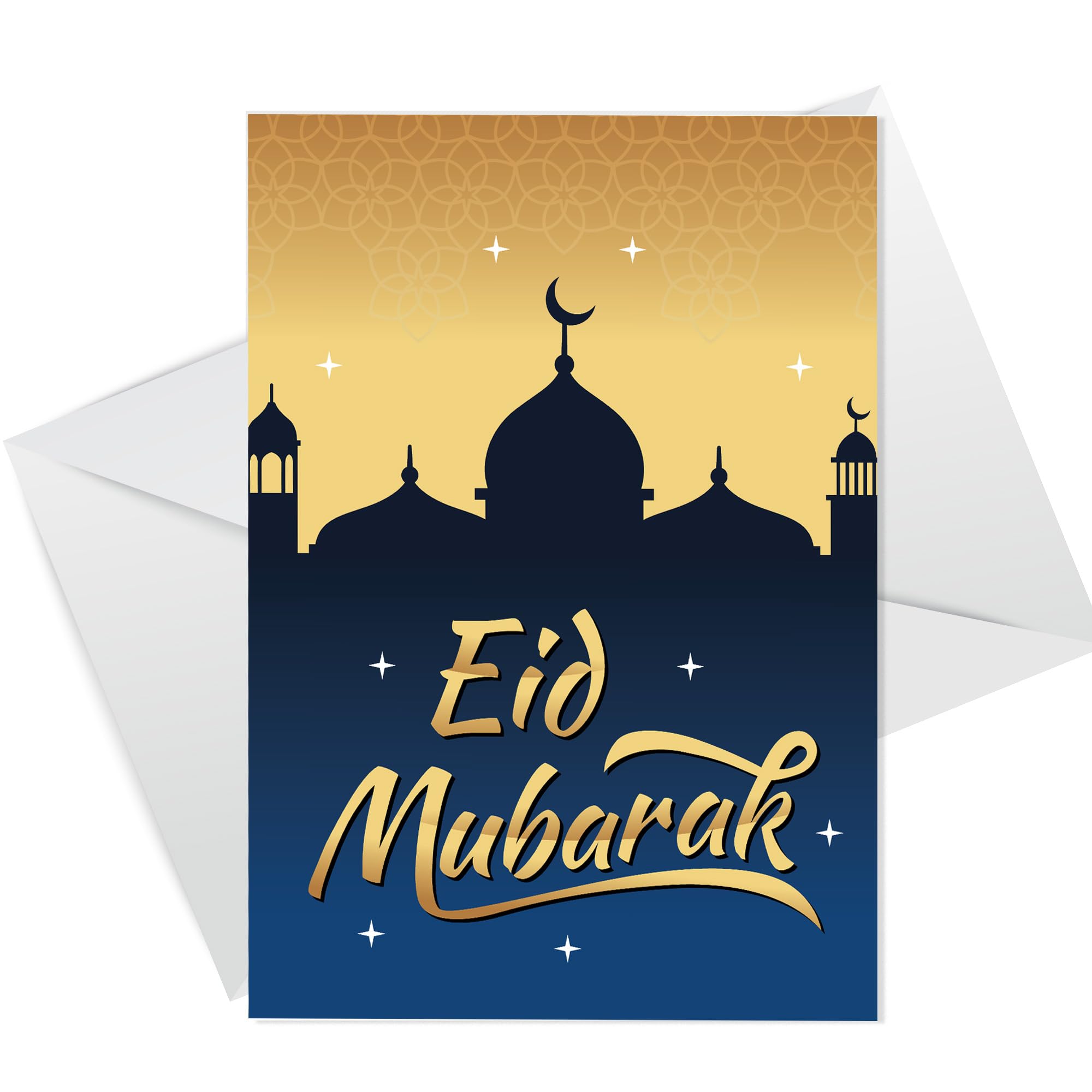 RED OCEAN Eid Mubarak Card With Envelope, Eid Mubarak Greetings Card For Family and Friends, Ramadan Card For Men Women, Eid Card For Couples, Eid Greetings Card