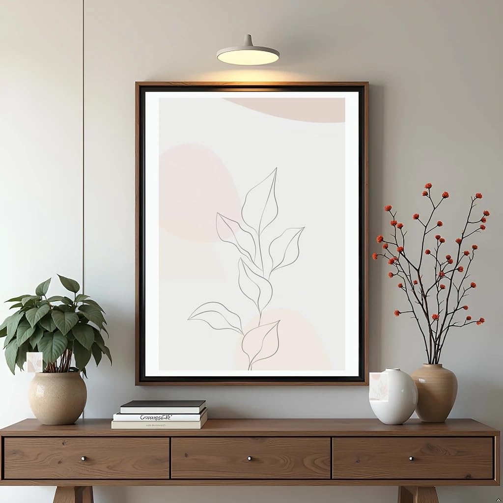 LTjiajuypd Abstract Boho Wall Art, Plant Leaf Line Art Canvas Painting Modern Minimalist Poster for Living Room Bedroom Decoration(60x85cm)