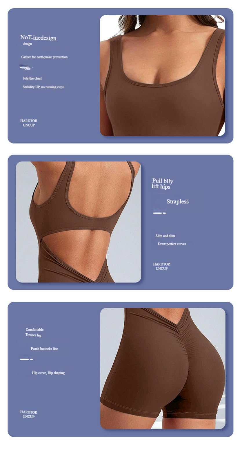 Ropa de Yoga para Mujer Pantalones Cortos Deportivos Levantamiento Caderas con Almohadillas Pecho Apretado Alta Elasticidad-Negro-l