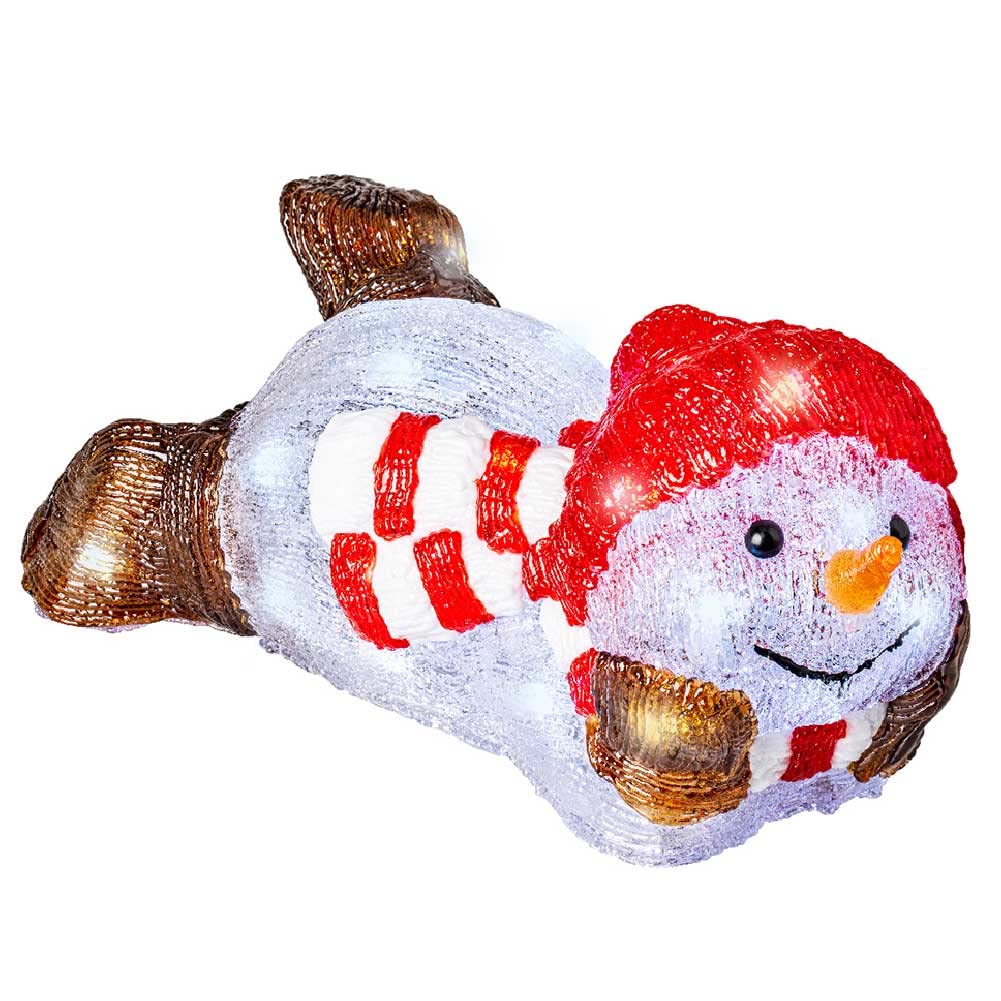 Figurine lumineuse bonhomme de neige LED Kaemingk pour décoration Noël