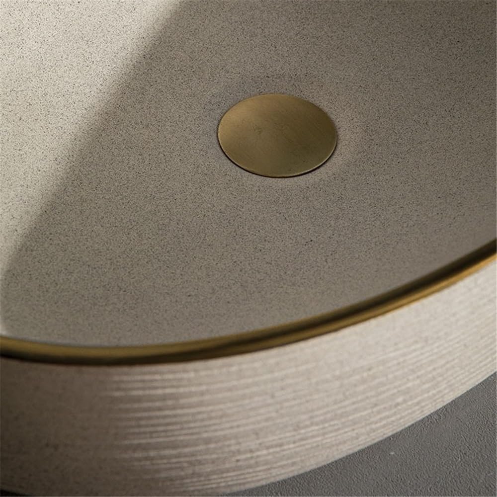 Lavello Bagno Lavandino da bagno ovale retrò semplice in ceramica 58 * 40 13 cm, for balcone, casa Controsoffitto moderno