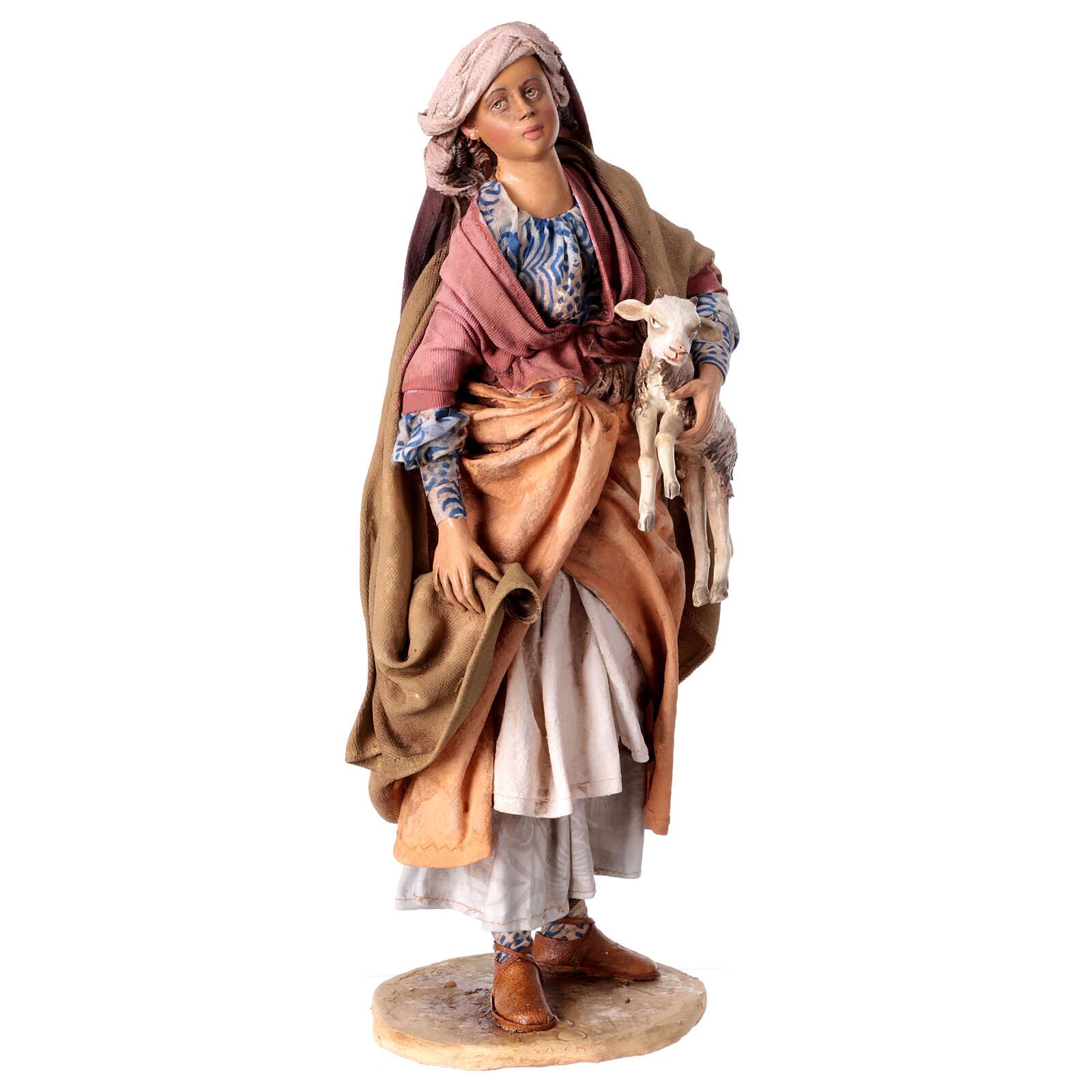 Holyart Woman with a lamb for 30 cm Angela Tripi's Nativity Scene