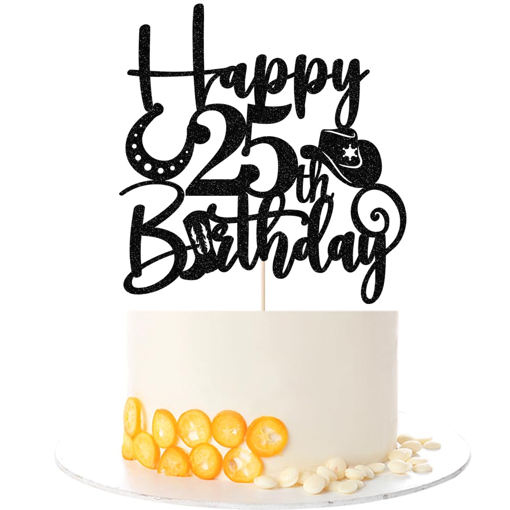 Kaoenla Cowboy Cake Topper-cowboy theme Happy 17th Birthday Decor,17th Birthday/Anniversary Party Decorations (25th)