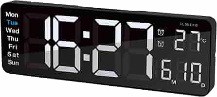 Amazon.co.jp: SLOWER 掛け時計 デジタル LED おしゃれ デカ文字
