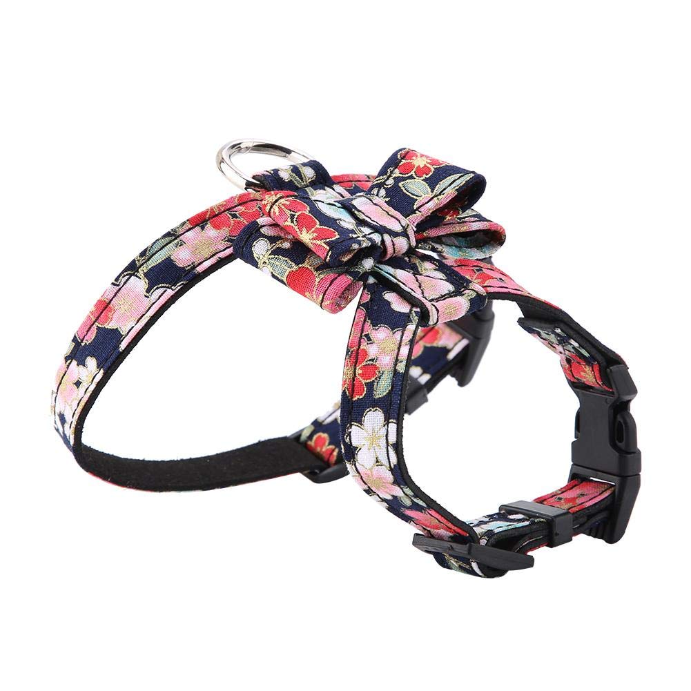 Pssopp Adjustable Dog Harness Printing Flower Pattern Easy Control Pet Harness Outdoor Pet Vest Strap Lead Perfect for Dog Walking Running or Jogging
