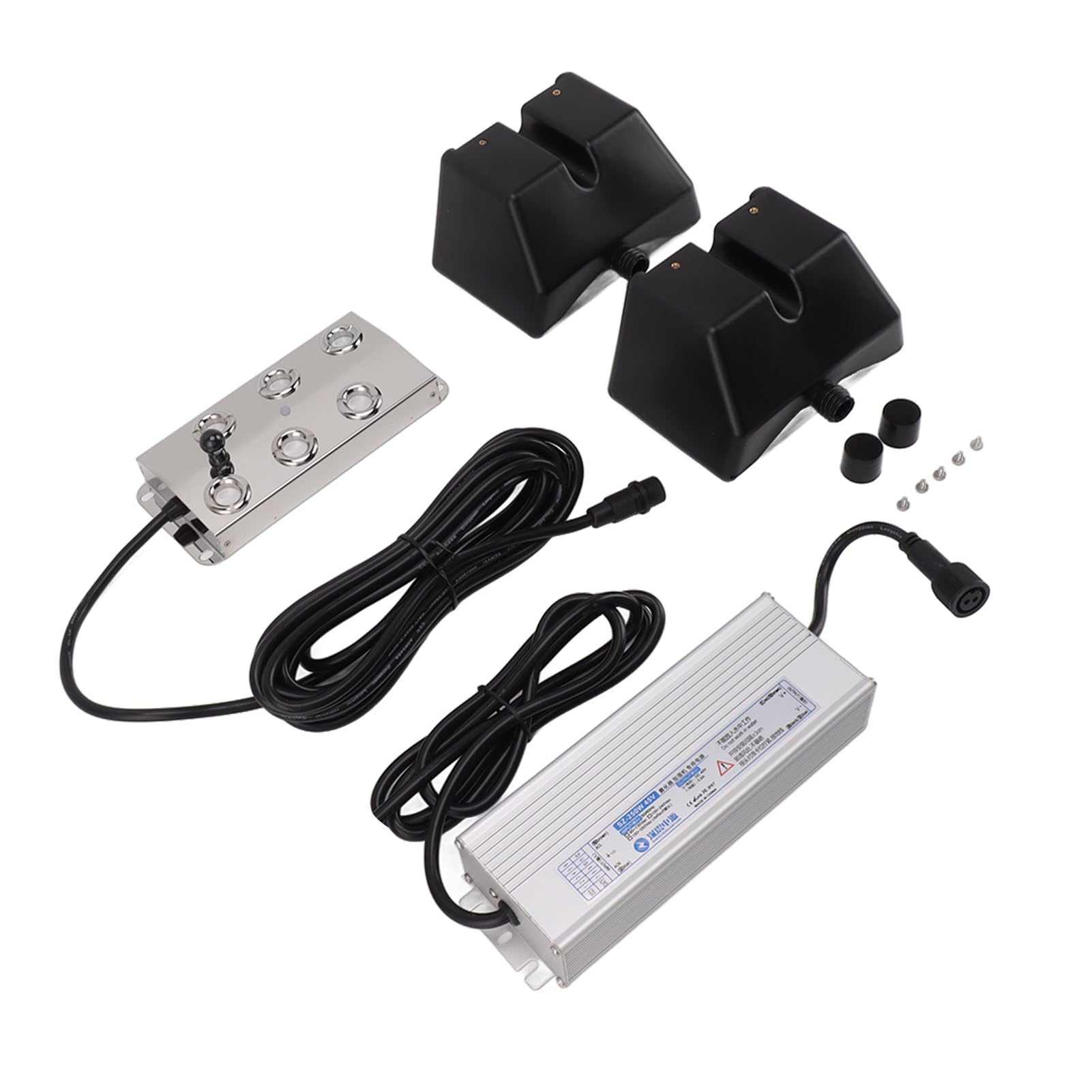 Cryfokt Nebulizador de 6 Cabezales, Humidificador Ultrasónico de Acero Inoxidable, Atomizador de Niebla con Transformador con Falla de Energía Automática, Máquina de Niebla (Enchufe