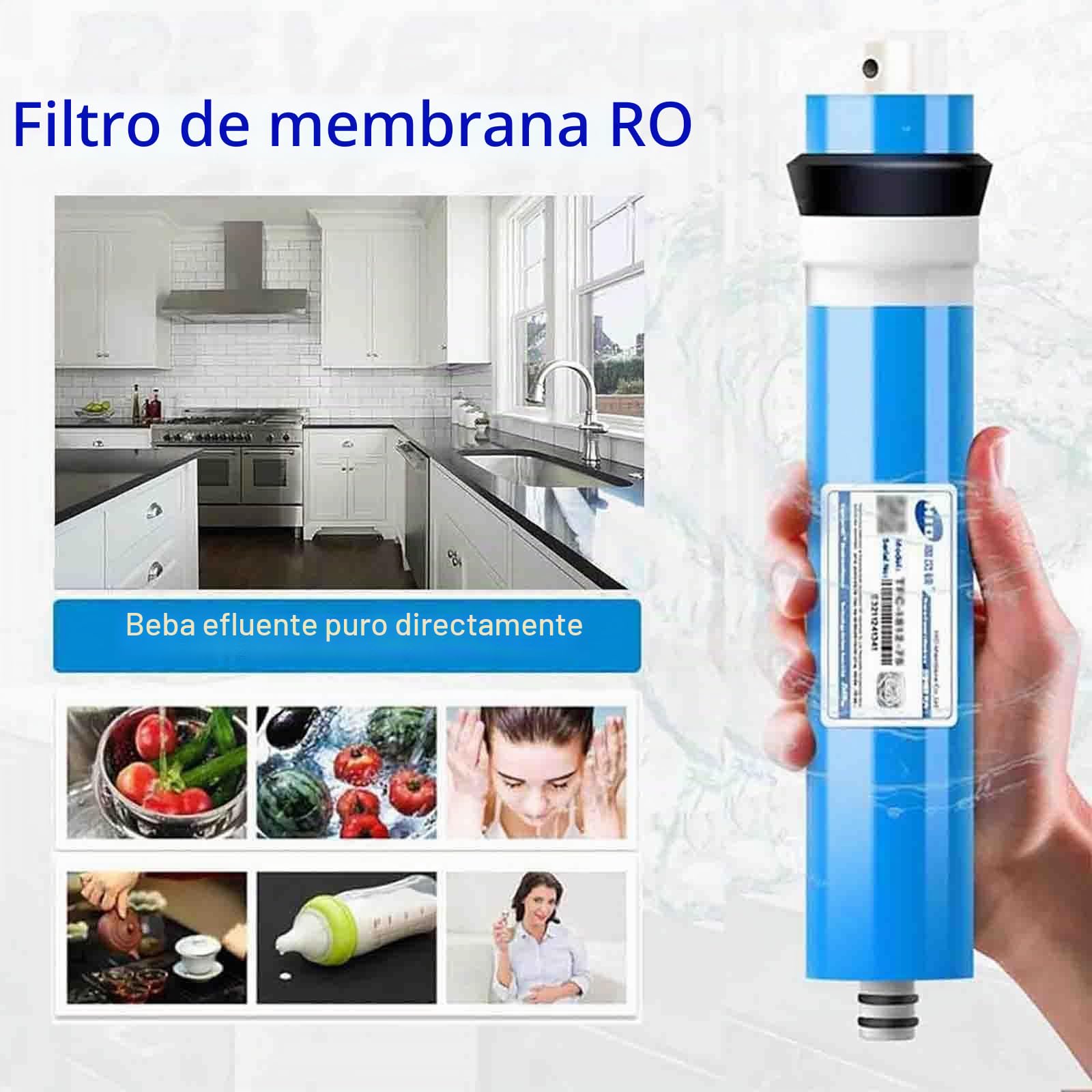 Membrana Osmosis Inversa Filtro De Agua De Membrana Compatible 600 GPD Membrana De Ósmosis Inversa Recambio Certificado Elimina 98% De Contaminantes En Agua,2 pcs,3013/600GPD