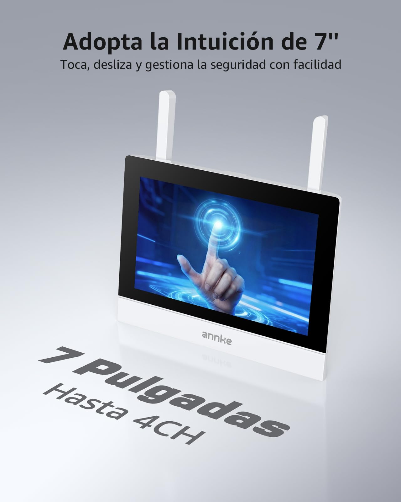 ANNKE Kit Cámaras de Vigilancia WiFi con 7" Monitor, 4CH NVR, 2X 2K Cámaras IP de Seguridad Exterior, Visión Nocturna en Color, Audio Bidireccional, Detección de Persona, Grabación 24/7, 64 GB
