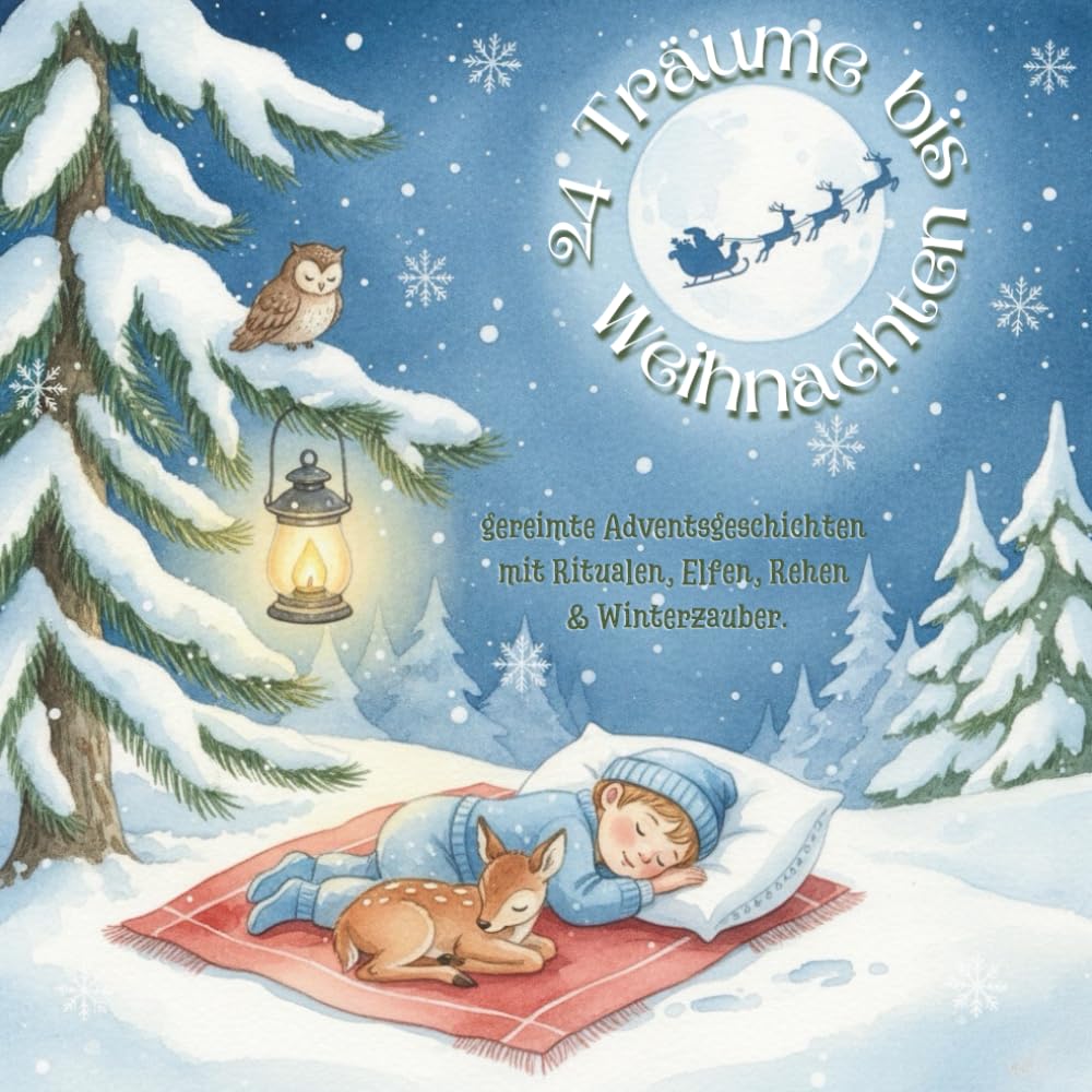 24 Träume bis Weihnachten: gereimte Adventsgeschichten mit Ritualen, Elfen, Rehen & Winterzauber.