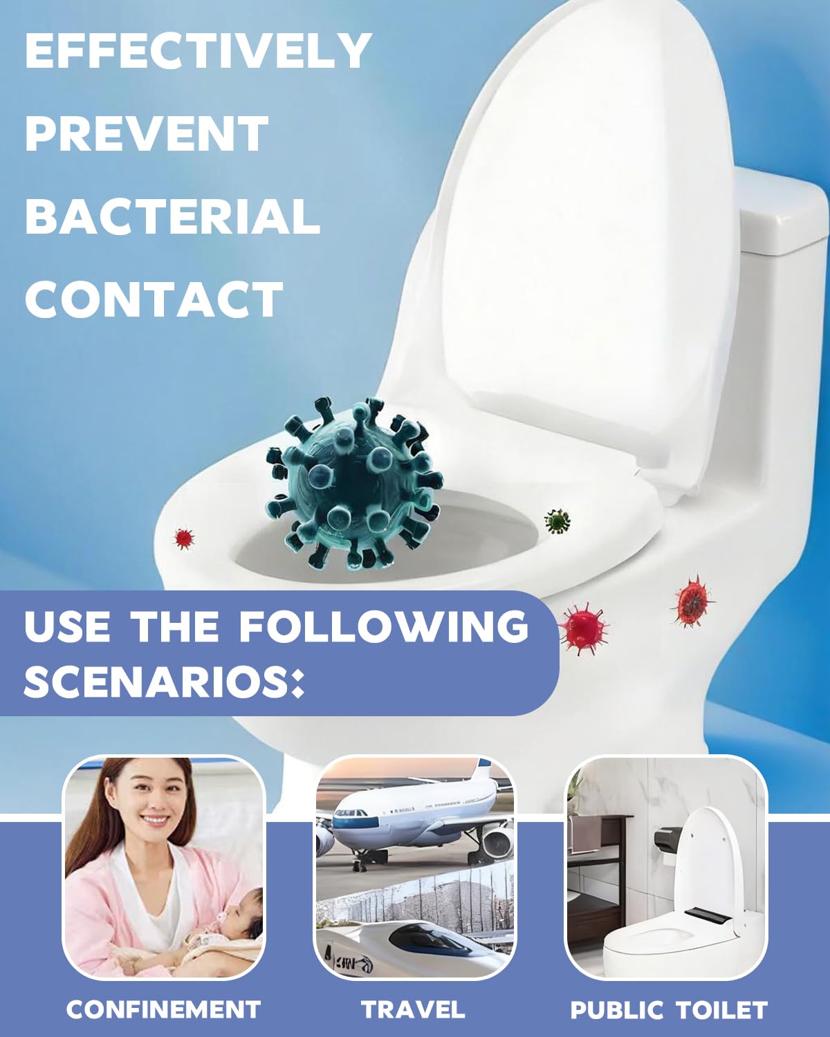 Copriwater USA Copri Tavoletta Wc Getta Biodegradabili per Viaggio Adulti Bambini Hotel
