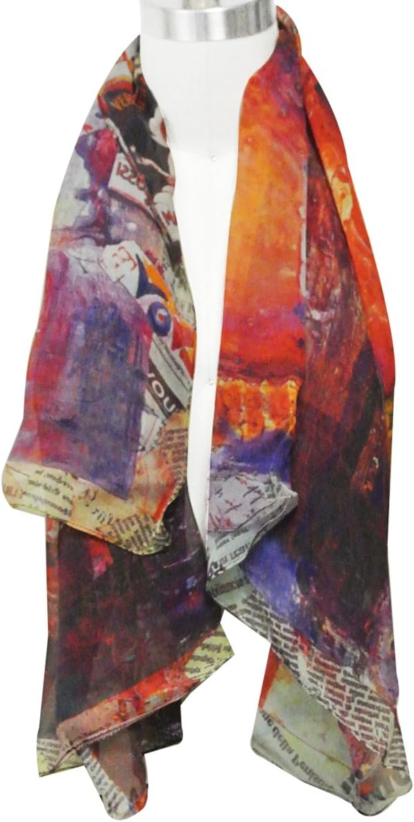 allydrew 100% Mulberry Silk Square Scarf, Impressionism