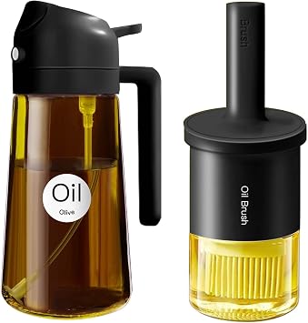 YARRAMATE 16oz/470ml Dark Brown Oil Sprayer & Oil Brush Black