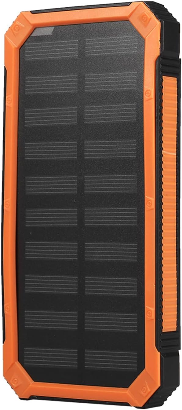 Cryfokt Mobile Power Bank Case Kit for Power Bank Dual USB Portable 20000mAh Charger Solar DIY Kit for Outdoor Activities (Orange)