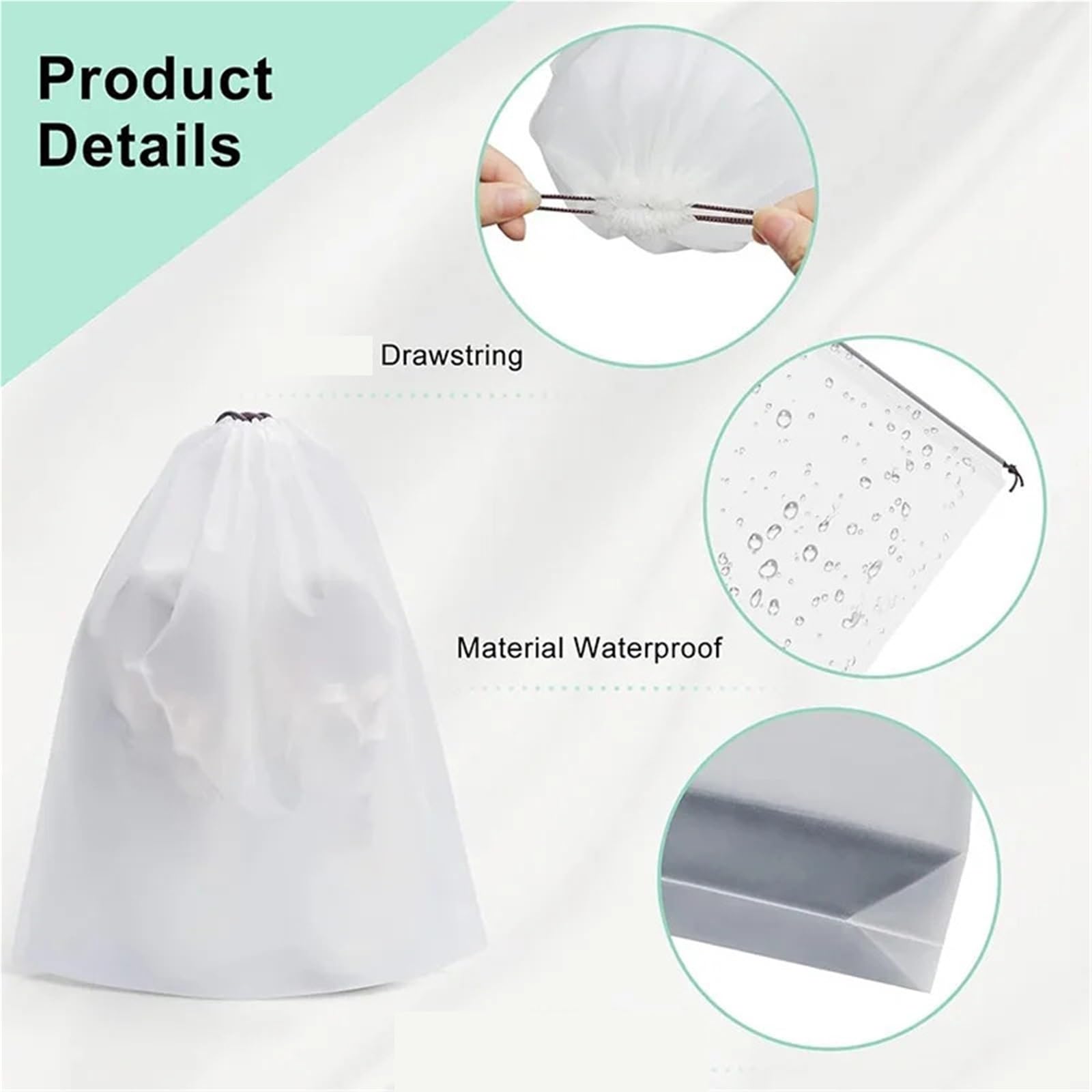 40-teilige Schuhbeutel for die Reise, wasserdichte Schuhbeutel-Set mit Kordelzug, tragbare Aufbewahrungstasche, staubdicht, Schuh-Organizer, Kosmetik-Organizer Für Reisen