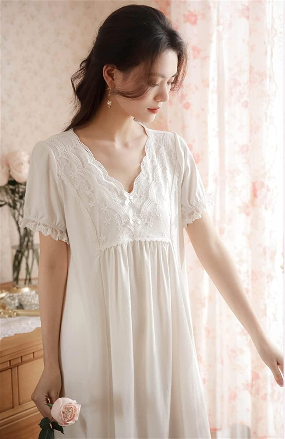 Camisas De Dormir Camisón Victoriano 100% Algodón Para Mujer