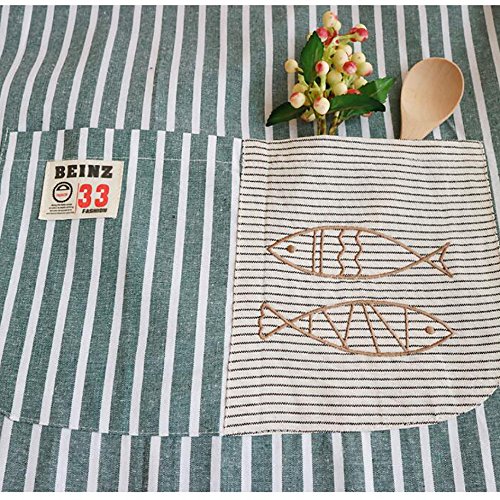 Wjx&Likerr Apron,Korean Bib Apron Cute Women Kitchen Chef Apron Adult Household Long Sleeve Work Apron Cotton Waterproof Oil-Proof Creative-B 90X100Cm(35X39Inch) #TOP2