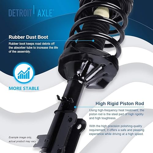 Miniatura 1197 de Detroit Axle - Kit de suspensión delantera de 10 piezas para Chevy Aveo Aveo5 Pontiac G3 Wave 2 Ready Struts Assembly 2 Enlaces de barra