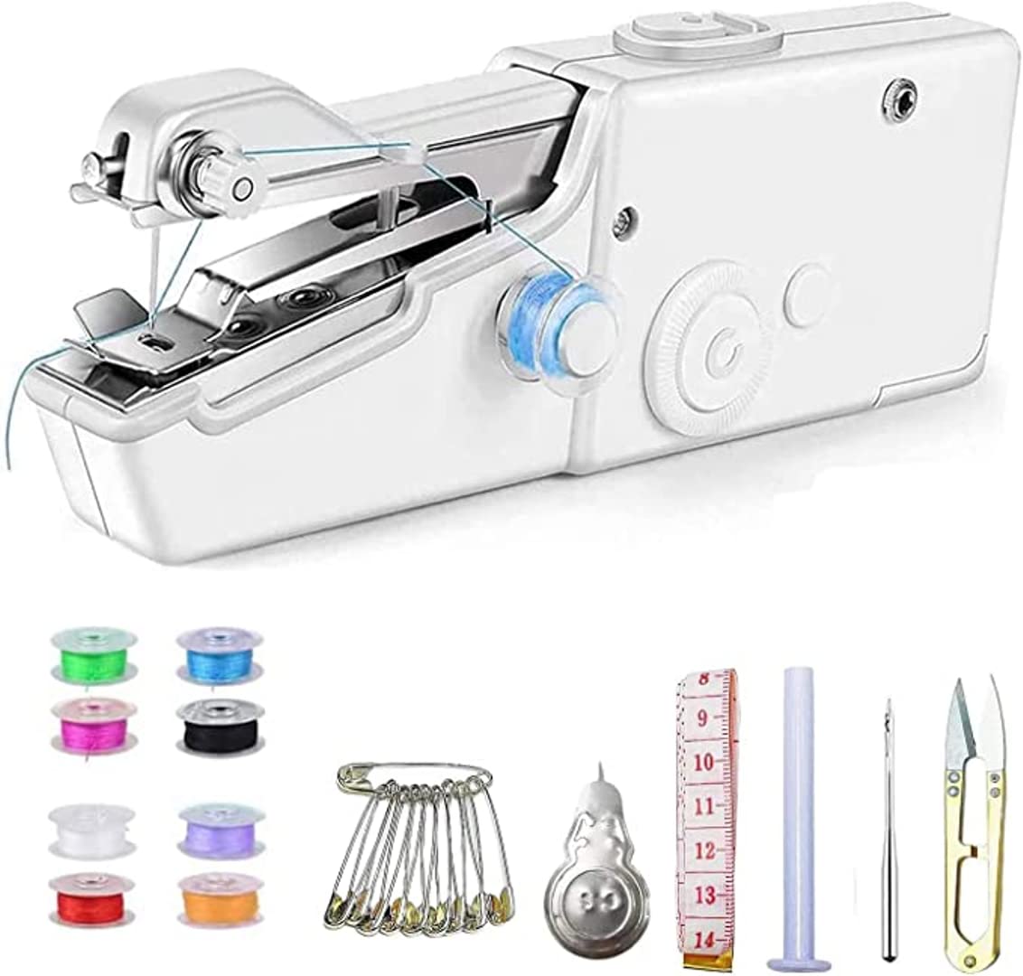 Afstyla Makes life easy Electric Handy Sewing/Stitch Handheld Cordless Portable White Sewing Machine for Home Tailoring, Hand Machine | Mini Silai | White Hand Machine with Adapter