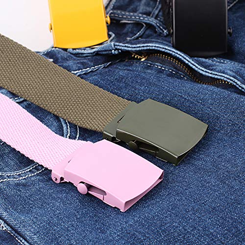 Womens Canvas Belts Nylon Military Tactical Wrap Belt With Medal Buckle Candy Color For Men /Women (130Cm, Purple) #TOP2