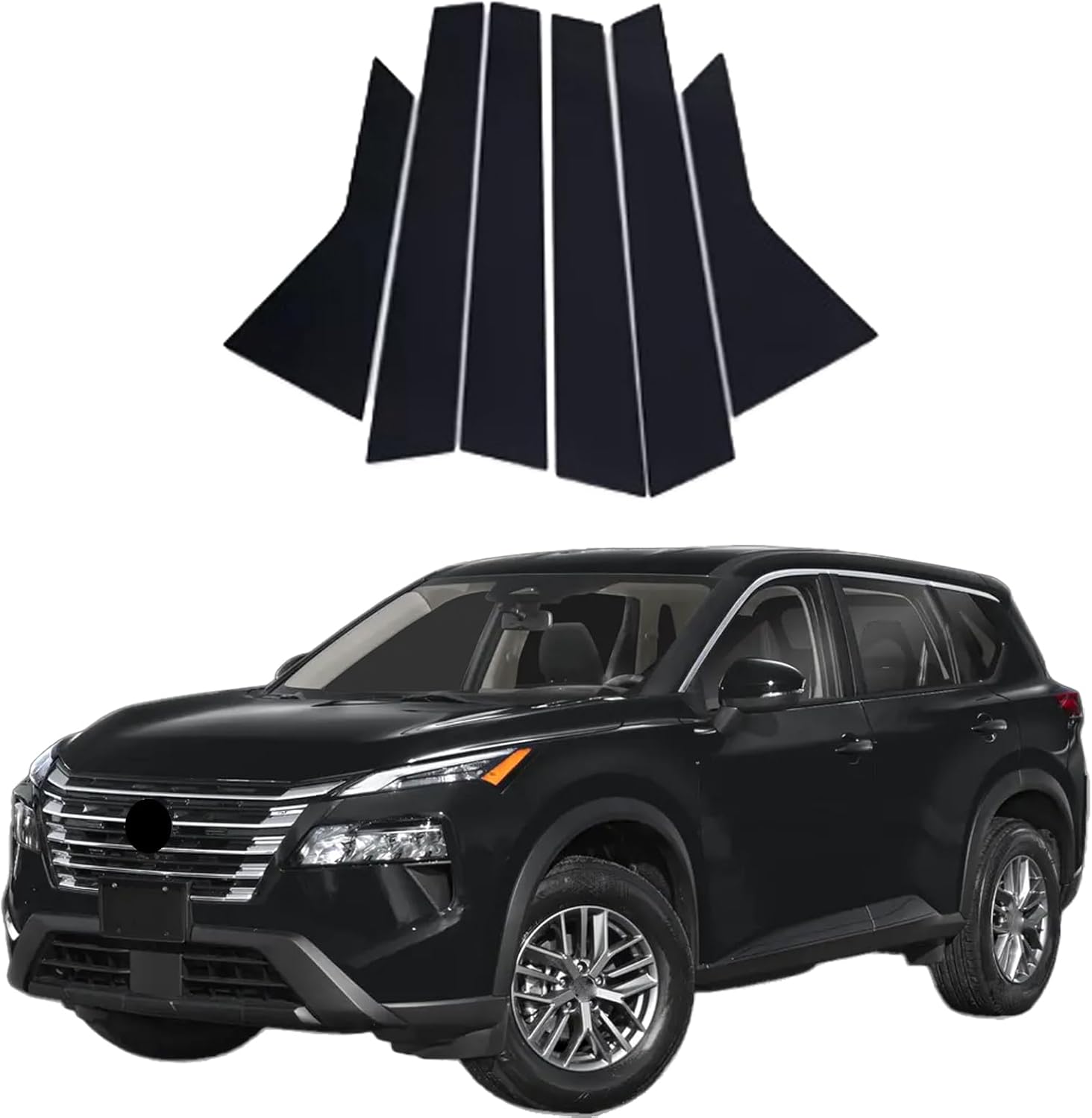 Door Window B Pillar Glossy Black Cover for Nissan X-TRAI/Rogue 2008-2025,Window Moldings Trim Protect The Center Pillar Prevent Scratches Car Tuning Accessories,2022-2025 Black