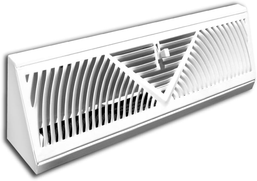 Truaire C118SW 18-Inch(Duct Opening Measurements) Floor Baseboard Supply 18-Inch Floor Baseboard Diffuser, White