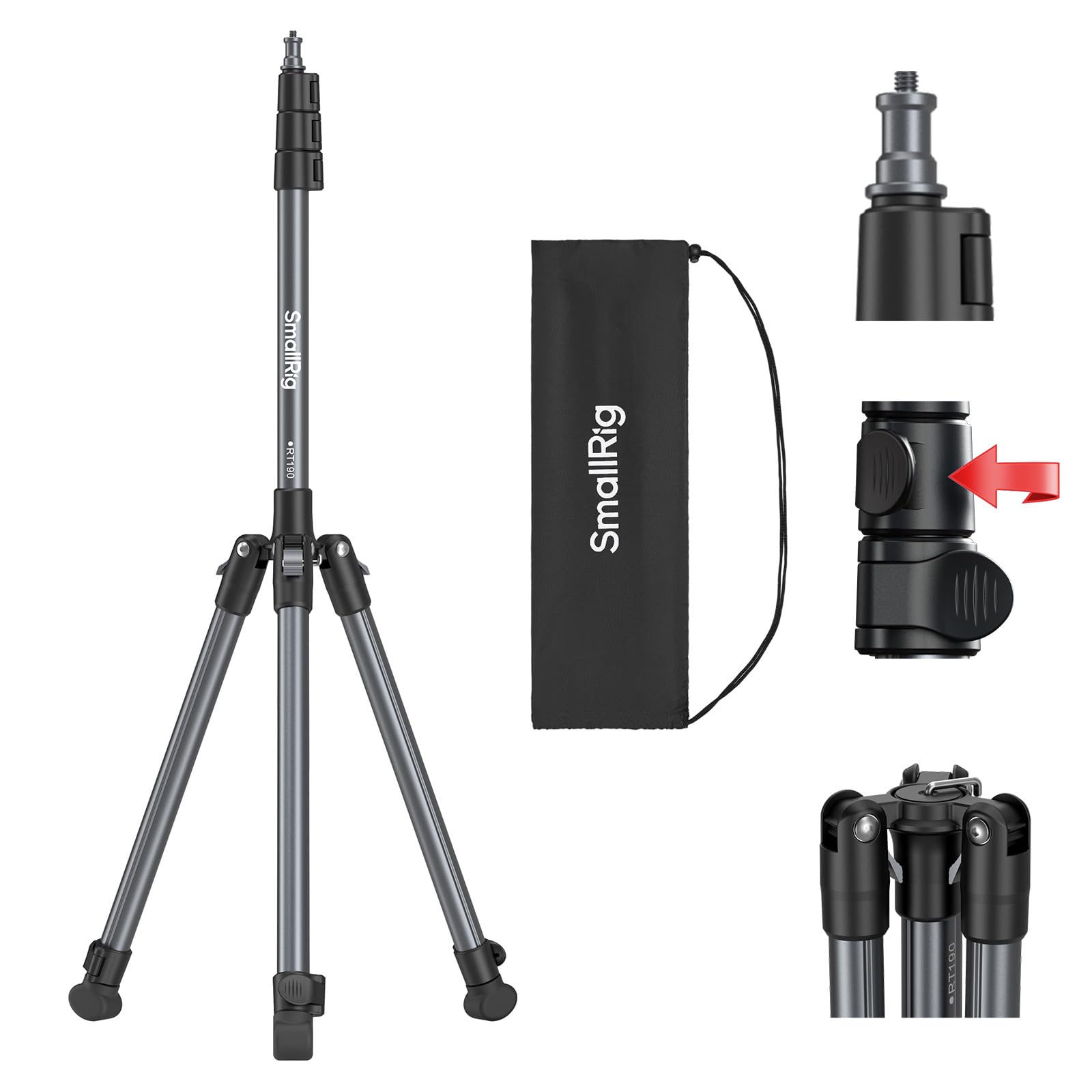 Amazon | SmallRig ライトスタンド 190cm 耐荷重4kgまで 1/4インチ-20