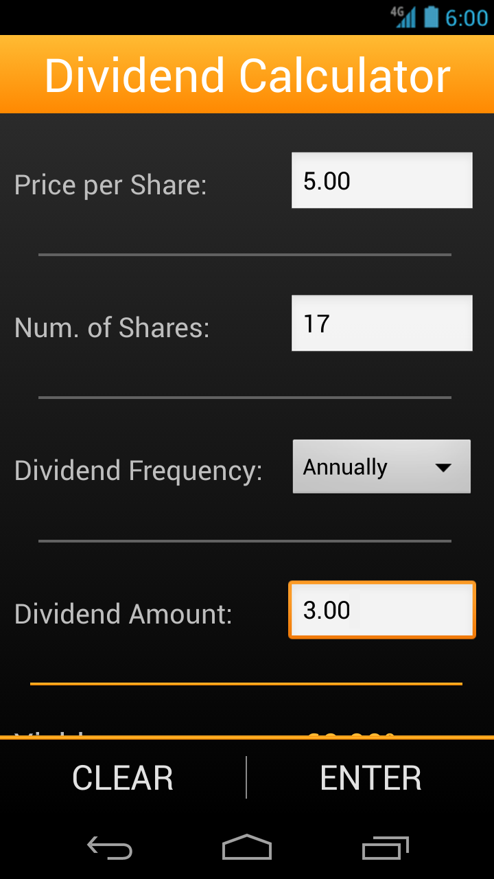 Dividend Calculator App on Amazon Appstore