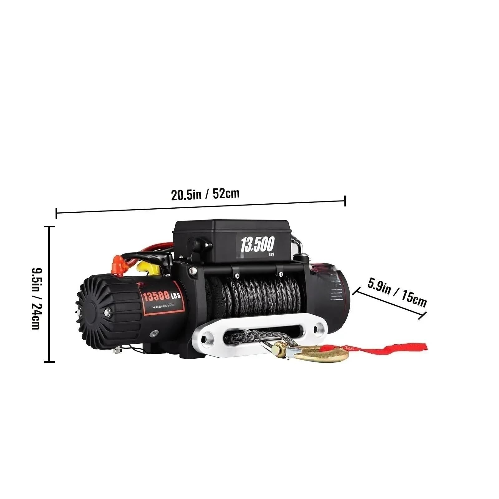 Wciągnik elektryczny Wciągarka Elektryczna 13500LBS 12 V Wciągarka Z Syntetyczną Liną Holowniczą Wciągnik 24M / 92FT