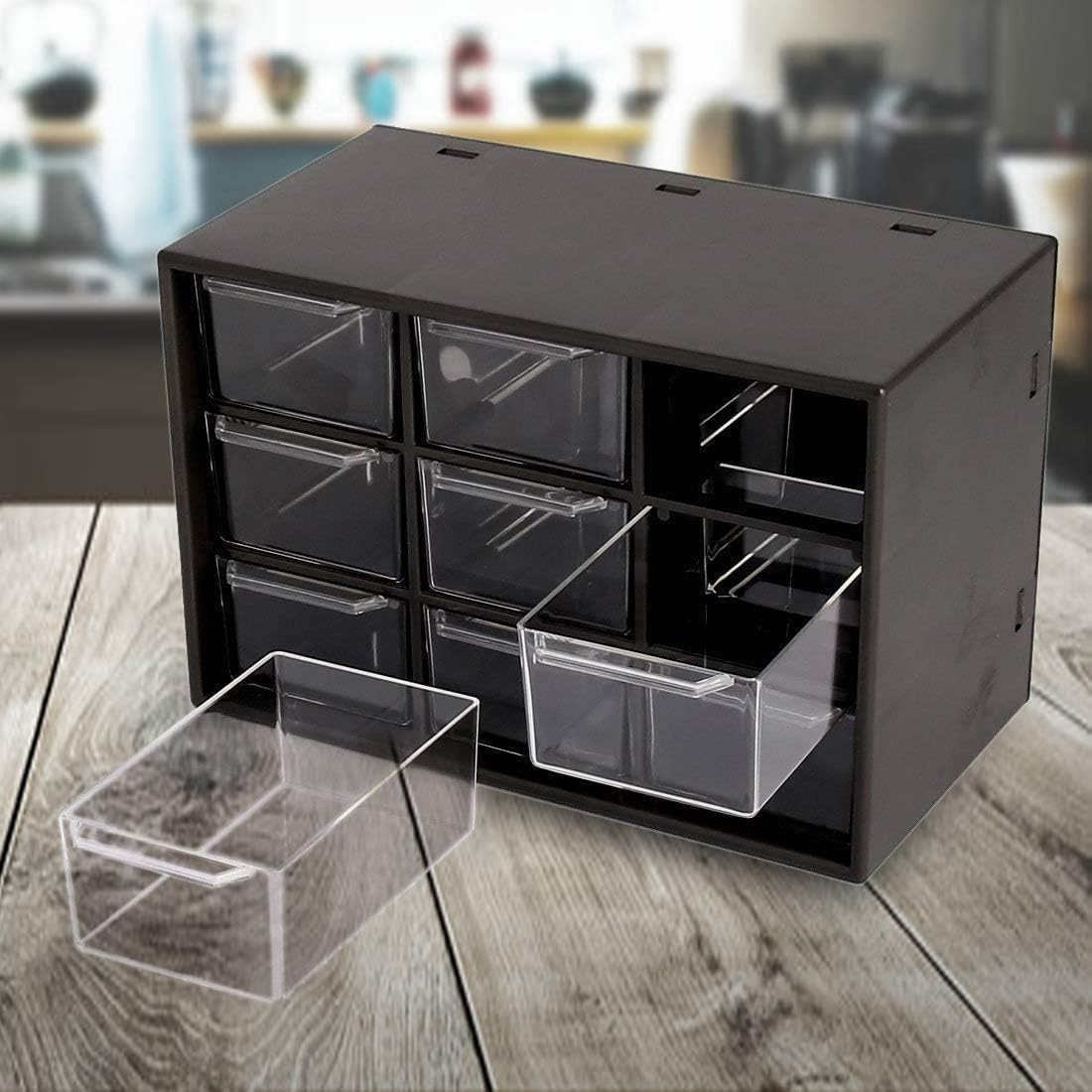 MVM Enterprise Plastic Parts Storage Drawer, EsLuker.ly 9 Drawer Storage Cabinet Mini Desktop Organizer Drawers for Makeup Cosmetic Jewellery-image-36