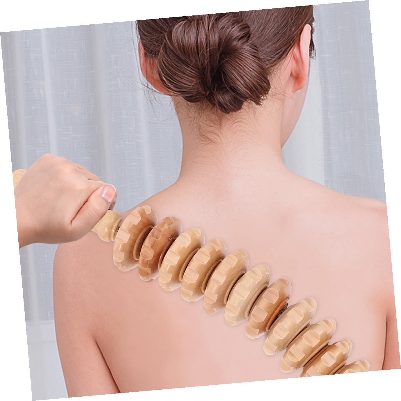 Rodillo Corporal de Masaje de Madera Khaki para Adultos, Portátil