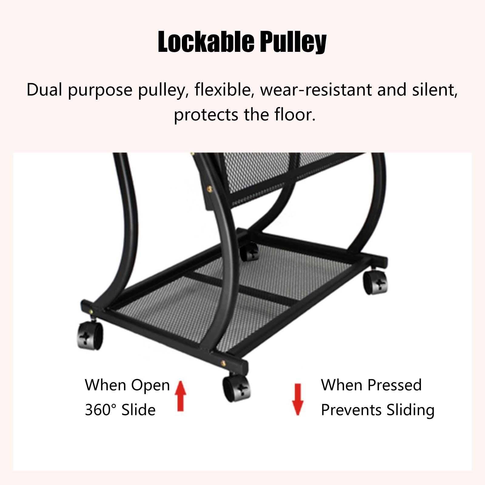 zeitungsständer Prospektständer Boden, Metall-Magazinständer 7-lagig Mit Rollen, Easy Move Informationshalter Für Messe, Ausstellungen, Büro, Einzelhandel ( Color : Black , Size : LxWxH 48x38x135 cm )