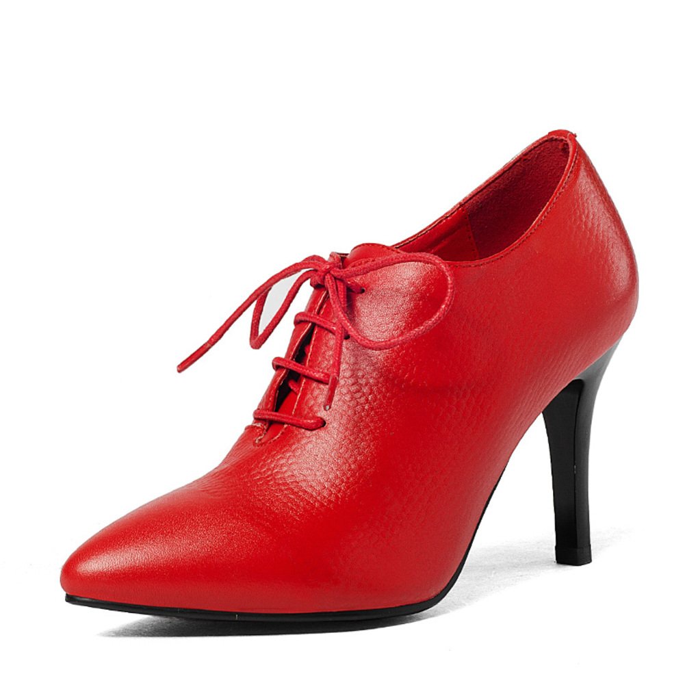 Chaussures à talons profonds et pointus en cuir ajustables contre la fatigue