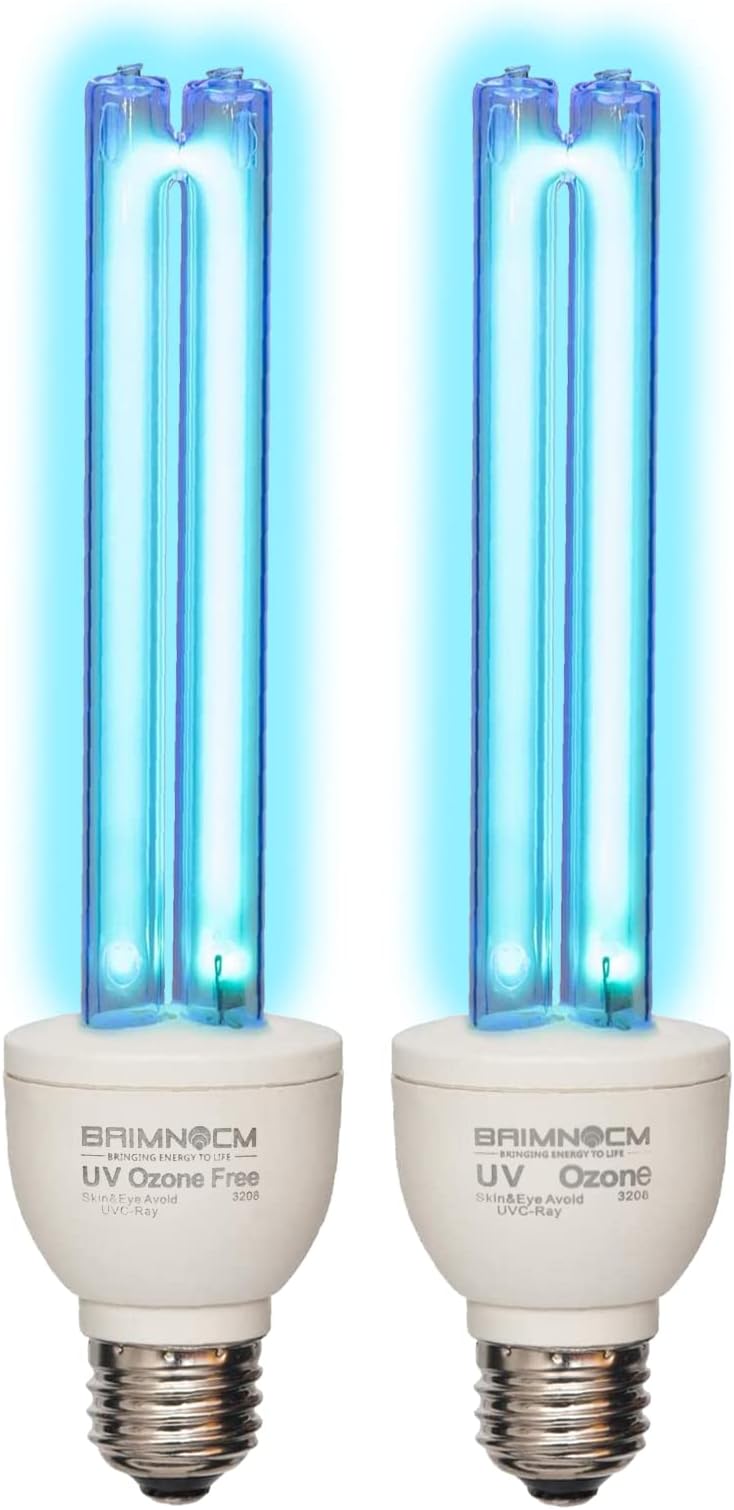 - BAIMNOCM UV Light Bulb, UV-C Light Bulb 25 Watt E26 Base, One Bulb Ozone and One Bulb Ozone Free, 2 Count