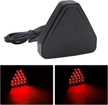 jose2015 1PCS Triangle Car Rear Brake Light Red,Universal 12V Auto Rear Brake Lamp 19LEDs Third Brake Light F1 Break Light for Motorcycle ATV Truck SUVBlack Shell
